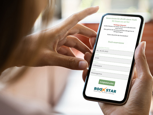 Mit booxstar können Gäste rund um die Uhr online einen Tisch im Restaurant reservieren